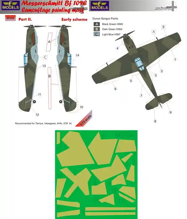 LF Models M7234 Messerschmitt Bf 109E Early scheme part II. Meilleur Choix