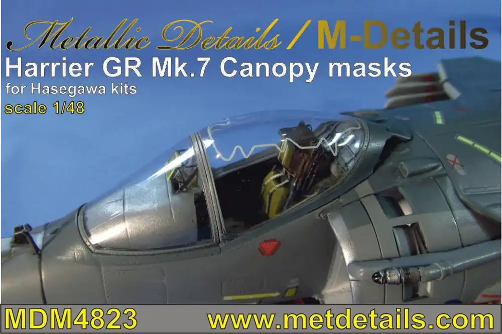 Nouveauté Metallic Details MDM4823 BAe Harrier GR.7 Canopy masks (designed to be used with Hasegawa kits)