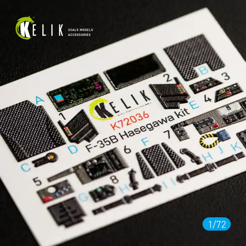 KELIK K72036 F-35B Interior 3D Decals For Hasegawa Kit Meilleur Prix