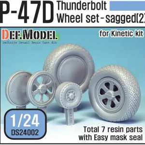 Vente Directe DEF Model DS24002 P-47D Thunder Bolt Wheel set 2 (for Kinetic 1/24)