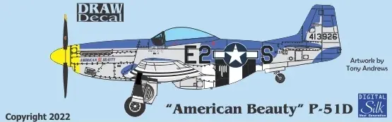 Meilleur Choix Draw Decal 24-P51-176 North American N-51 KD - "American Beauty"