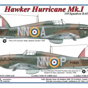 Offre Spéciale AML C2034 310th Squadron RAF Part II - Hawker Hurricane Mk.I decals and masks for NN-A & NN-P