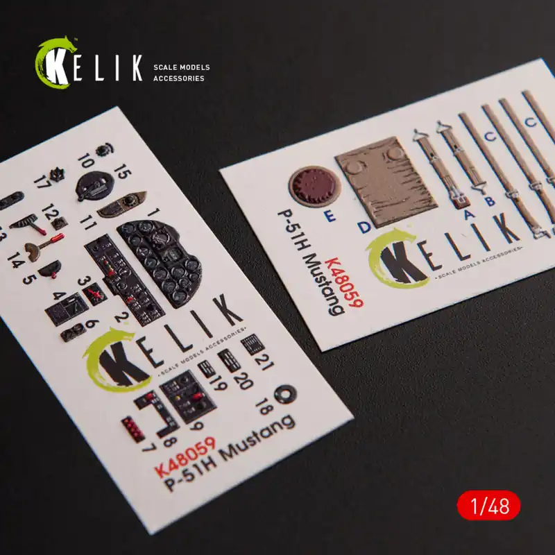 Produit De Marque KELIK K48059 P-51H Mustang Interior 3D Decals For Modelsvit Kit