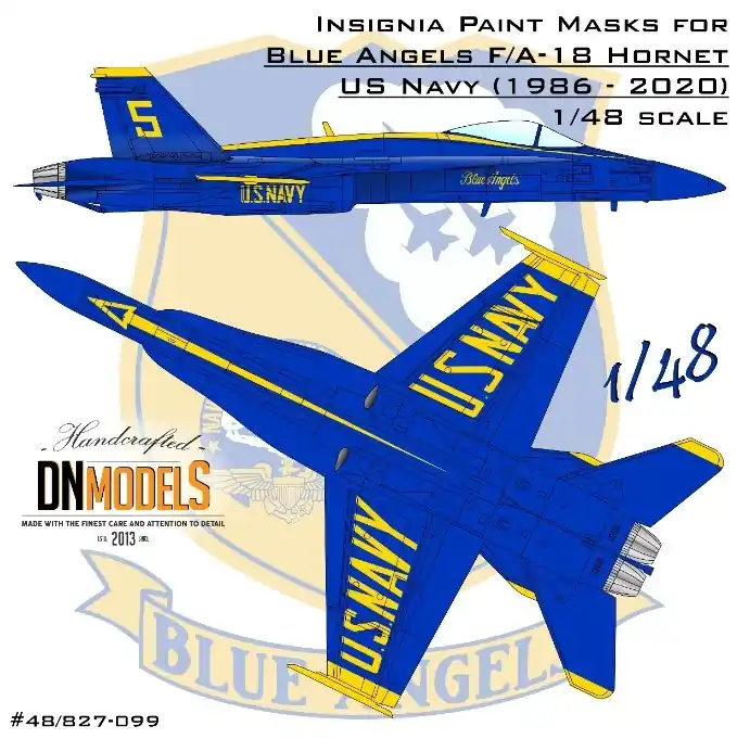 DN Models 48-827-099 Blue Angels F/A-18 Hornet Insignia Paint Mask Set Prix Promo