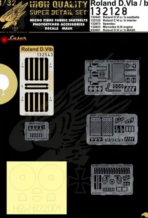 Expédié Aujourd'hui HGW Models 132128 Roland D.VIa/b - Super Detail Set