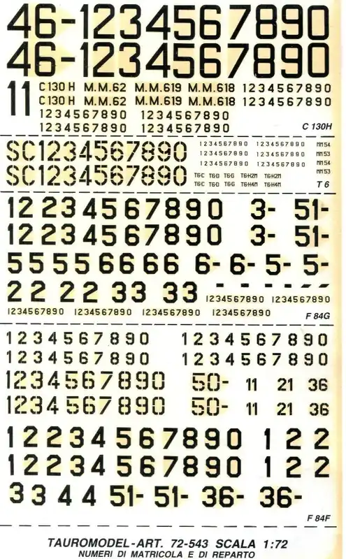 TAURO MODEL 72-543B C-130 / T-6 and F-84 F/G in AMI Service - Serials and Codes (Old Production) Prix Promo