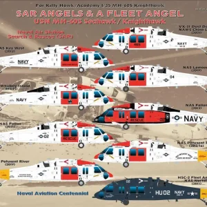AOA decals 35-006 SAR Angels & A Fleet Angel - USN Sikorsky MH-60S Seahawk/Knighthawk Commander Maintenant