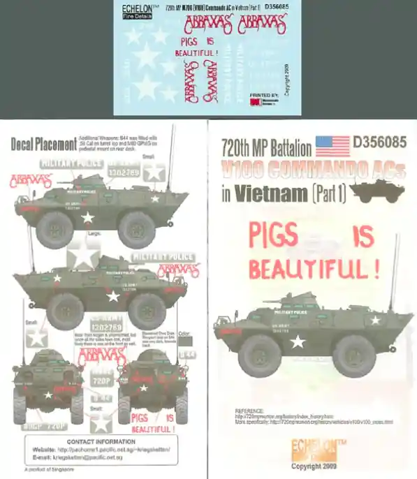 Expédition Rapide Echelon Fine Details D356085 720th MP Btn V100s in Vietnam Pt 1