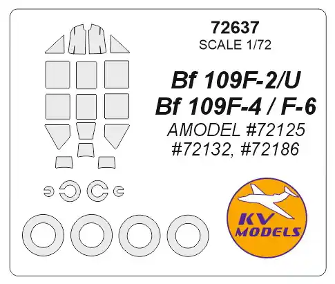 KV Models 72637 Bf 109F-2/U / Bf 109F-4 / F-6 (AMODEL) + wheels masks Petit Prix