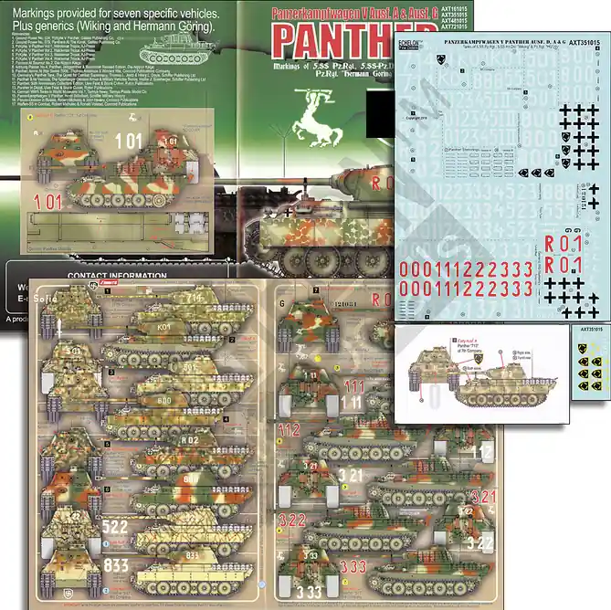 Echelon Fine Details AXT481015 Wiking & Hermann Goring Panthers Ausf As & Gs Super Prix