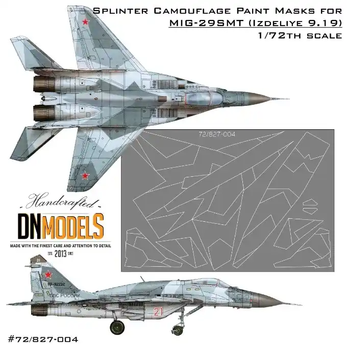 Paiement Sécurisé DN Models 72-827-004 Splinter Camouflage Paint Masks For MiG-29SMT (9-19)