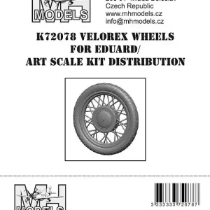 MH Models K72078 Velorex Wheels For Eduard/Art Scale Kit Distribution Prix Promo