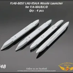Flying Leathernecks 48-8057 LAU-115/A Missile Launcher for F/A-18 A/B/C/D Hornet (3D-Printed, 4 pcs) Quantité Limitée