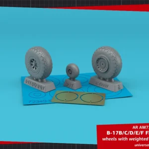 Livraison Express Armory Models Group AW72349 B-17B/C/D/E/F Flying Fortress wheels w/ weighted tyres type "a" (GY) & PE hubcaps