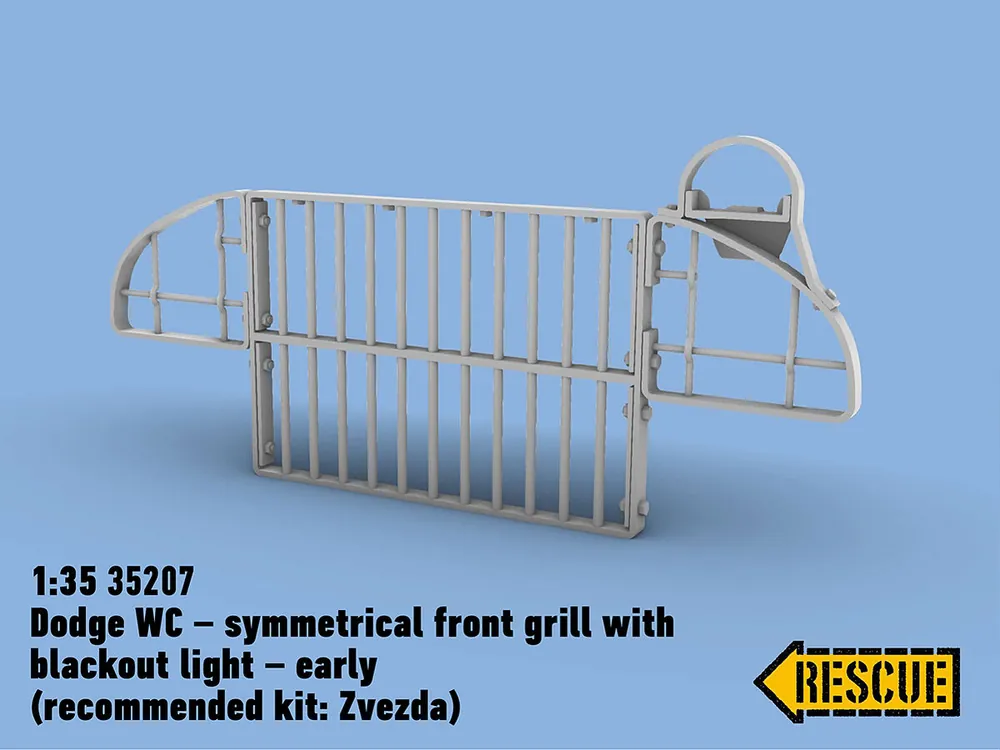 Rescue Models 35207 Dodge WC - symmetrical early front grill with blackout light early Prix Réduit