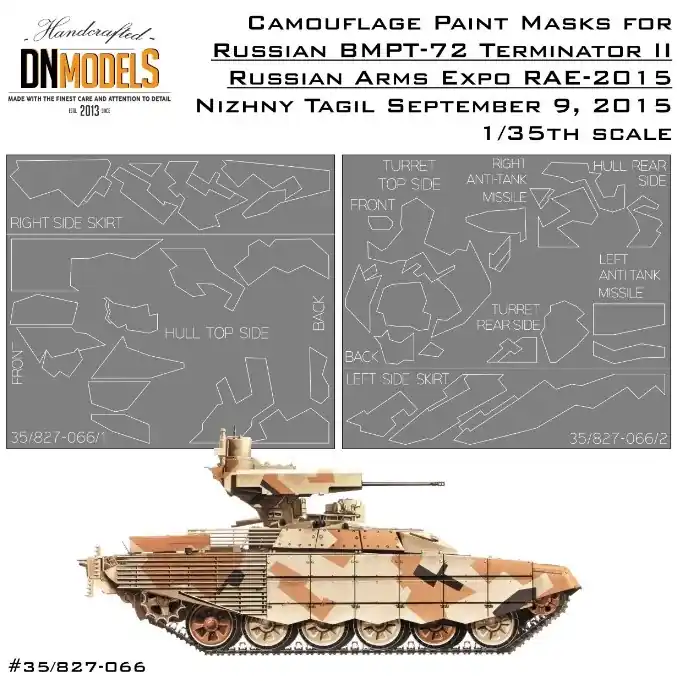 Offre Limitée DN Models 35-827-066 BMPT-72 Terminator II Splinter Camo Paint Masks RAE 2015