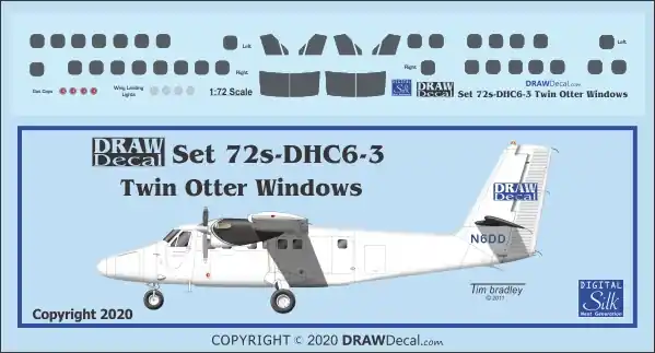 Draw Decal 72-DHC6-03 DHC-6 Twin Otter - Cockpit and Window Set Offre Du Jour