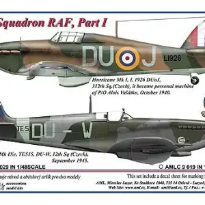 AML C8029 312th Squadron RAF Part I - 2 decal version Hurricane Mk.I and Spitfire LF Mk.IXe Nouvelle Collection