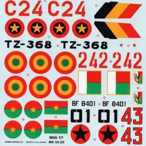 Prix Réduit Berna Decals 32025 African Air Forces Mikoyan MiG-17
