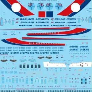 Bon Marché 26 Decals STS44425 Boeing 727-200 - Dan-Air London (Screen Printed Decal / for CRM kit)