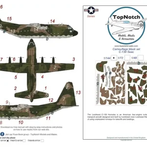Acheter En Ligne TopNotch 144-M194 Lockheed C-130 Hercules USAAF - SEAC Camouflage Pattern Paint Mask
