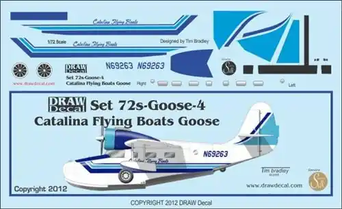 Draw Decal 72-GOOSE-04 Grumman G-21 Goose - Catalina Flying Boats Bon Marché