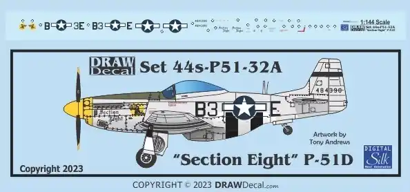Vente Directe Draw Decal 44-P51-32A North American P-51 D - "Section Eight" Gathering of Mustangs 1999