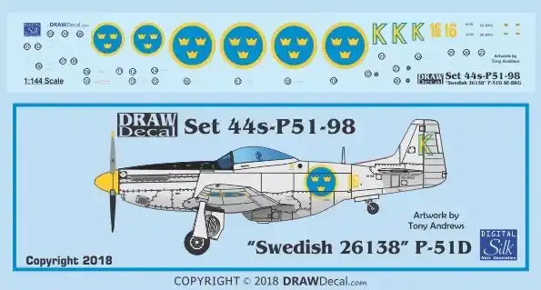 Remise Draw Decal 44-P51-98 North American P-51 D - "Swedish 26158"