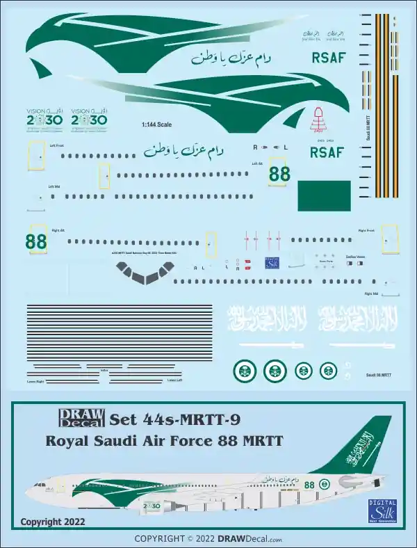 Draw Decal 44-MRTT-09 Airbus A330 MRTT - RSAF 88th Saudi National Day Must-Have