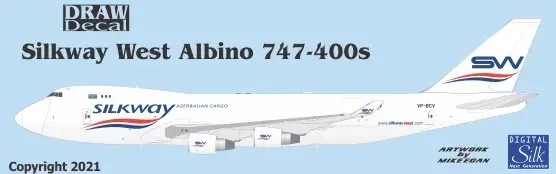 Nouveauté Draw Decal 44-747-89 Boeing 747-400F - Silk Way West Albino