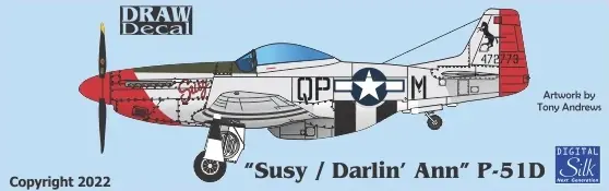 Draw Decal 24-P51-177 North American P-51 D - "Susy / Darlin‘ Ann" Réduction