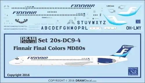 Nouvelle Collection Draw Decal 20-DC9-04 McDonnell Douglas MD-80 - Finnair "Blue Moon"