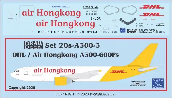 Acheter Direct Draw Decal 20-A300-03 Airbus A300-600F - Air Hong Kong - DHL
