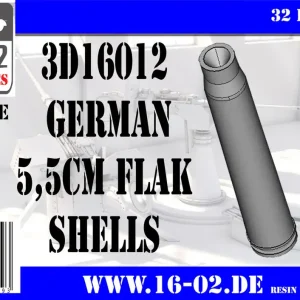 Retour Gratuit Custom scale 3D16012 German 5,5cm Flak Shells (32pcs)