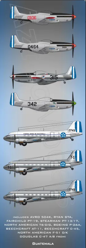 Nouvelle Collection Aztec 48D045 Quetzales Vie Jos Guerreros - Guatemala Air Force 1921-1945 (10 schemes)