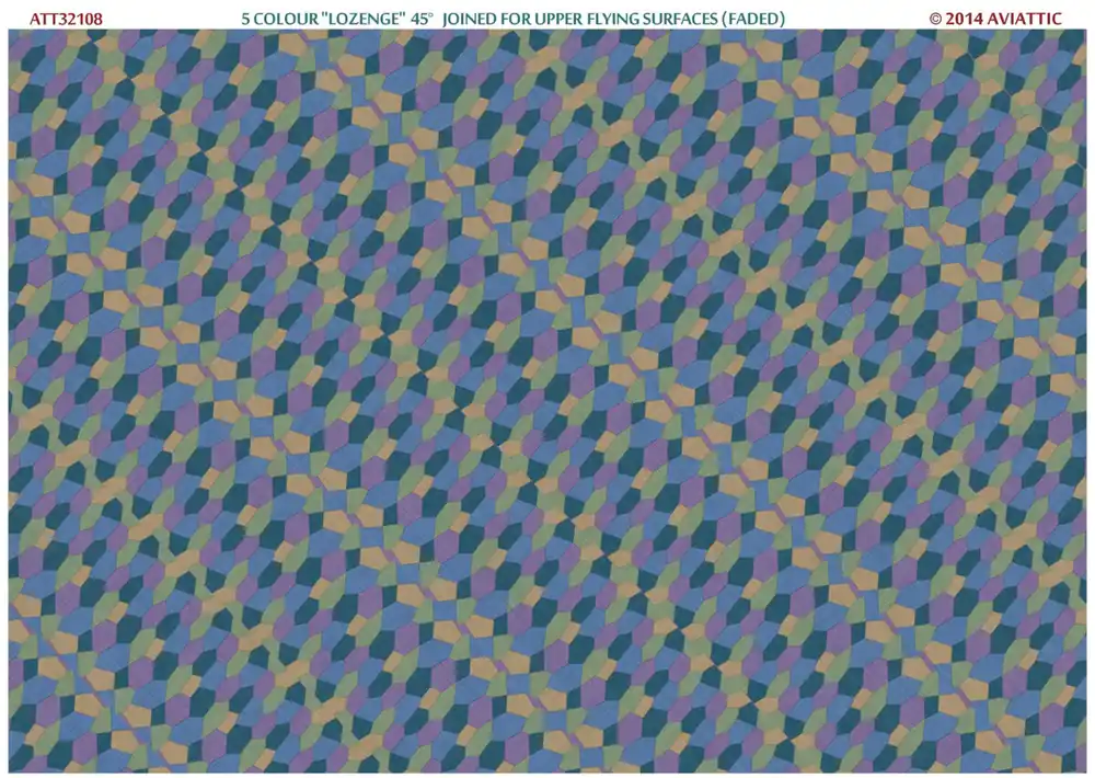 Remise Aviattic ATT32108 5 colour ‘lozenge‘ - 45 degrees joined for upper flying surfaces (faded)