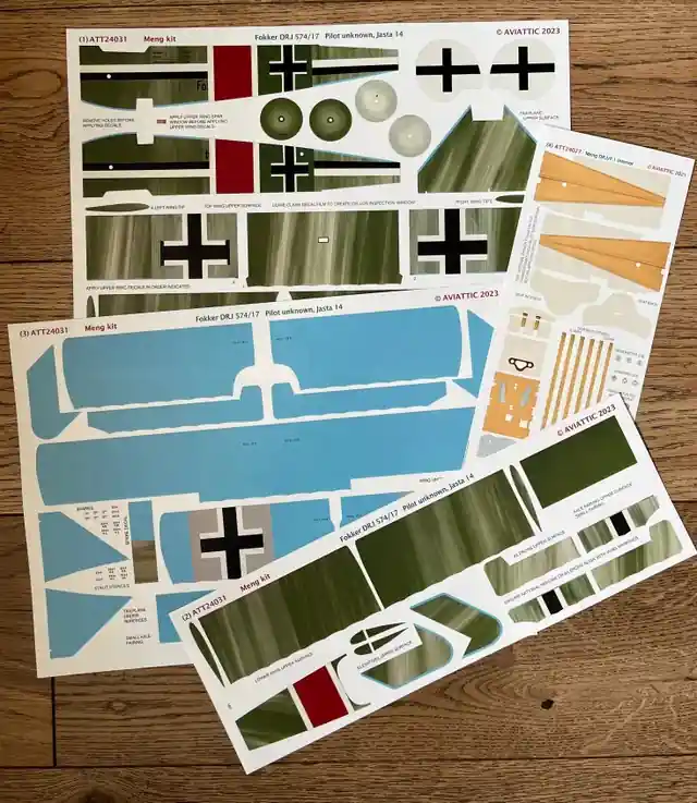 Aviattic ATT24031 Fokker DR.I 574/17 pilot unknown, Jasta 14 (for Meng kits) Dernier Modèle