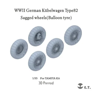 ET Model P35-139 German WWII Kubelwagen Type 82 - Sagged wheels Balloon Tyre (for Tamiya Kit) Paiement Sécurisé