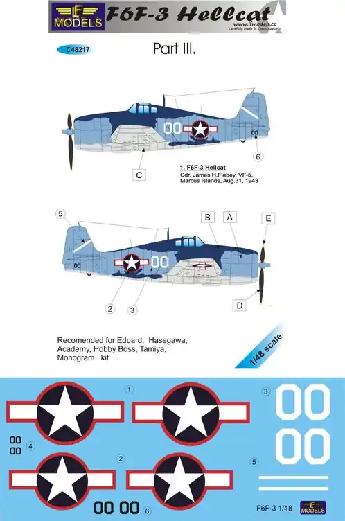 LF Models C48217 F6F-3 Hellcat Part III (For Eduard, Hasegawa, Academy, Hobby Boss, Tamiya, Monogram) Acheter Direct