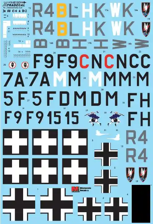 Xtradecal 48180 Junkers Ju-88 C/D (8 schemes) Offre Limitée