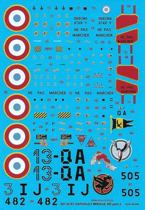Berna Decals 32083 Dassault Mirage III E Armee de l‘Air (French Air Force) Part 3 Offre Exclusive