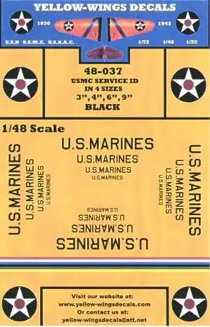 Yellow Wings 48037 U.S. Marines (USMC) lettering in 4 sizes 3‘, 4‘, 6‘, 9‘ Black Offre Limitée