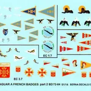 Berna Decals 72084 Badges for French Sepecat Jaguar A / E Part 2 Commander Vite
