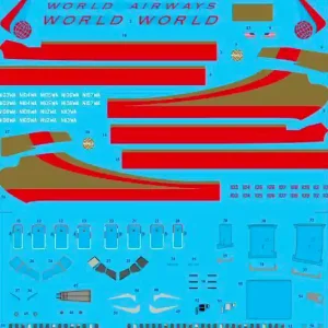 26 Decals STS44327 World Airways Mcdonnell Douglas DC-10-30CF Acheter Direct
