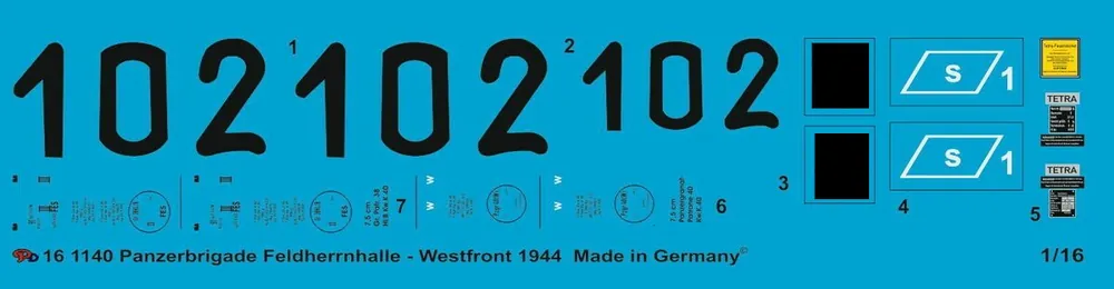 Expédition Rapide Peddinghaus-Decals 1140 Panther Tank Brigade Feldherrnhalle Western Front 1944
