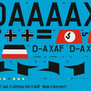 Top Vente Peddinghaus-Decals 2583 He 111 C Lufthansa Köln D-AXAF