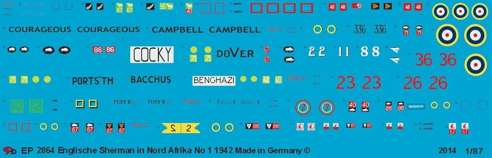 Marque Peddinghaus-Decals 2864 English Sherman Tanks In North Africa 1942