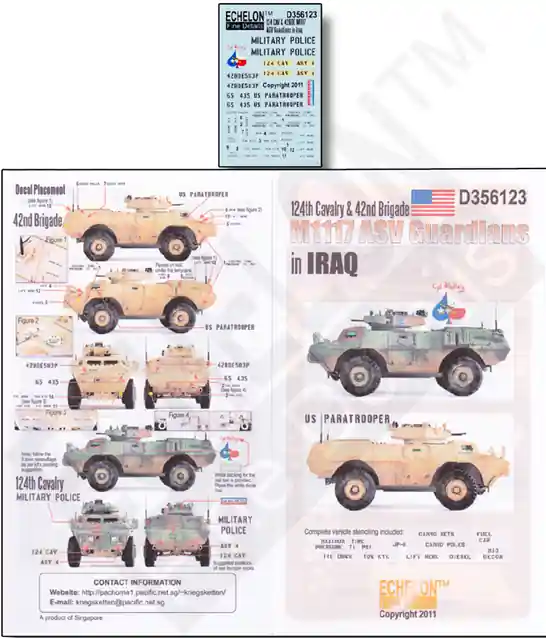 Expédition Rapide Echelon Fine Details D356123 124th CAV and 42nd BDE M1117 ASVs in Iraq