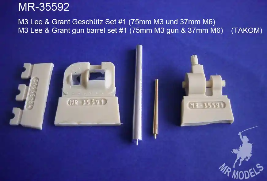 MR Modellbau 35592 M3 Lee & Grant gun barrel set 1, 75mm M3 gun & 37mm M6 Retour Gratuit