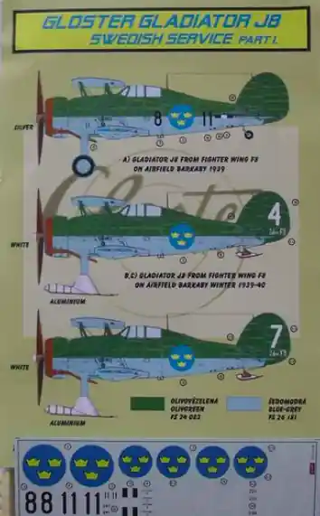 Paiement Sécurisé Kora Models Dec72178 Gloster Gladiator J 6 Swedish I + boule